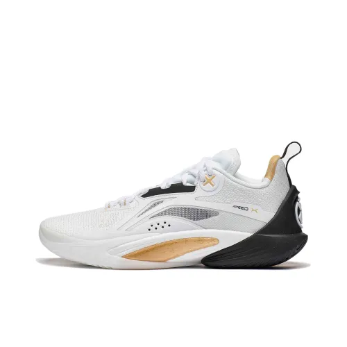 LiNing Speed 10 Abrasion Resistant Cushioning Slip Resistant Breathable Low Top Basketball Shoes Men's White