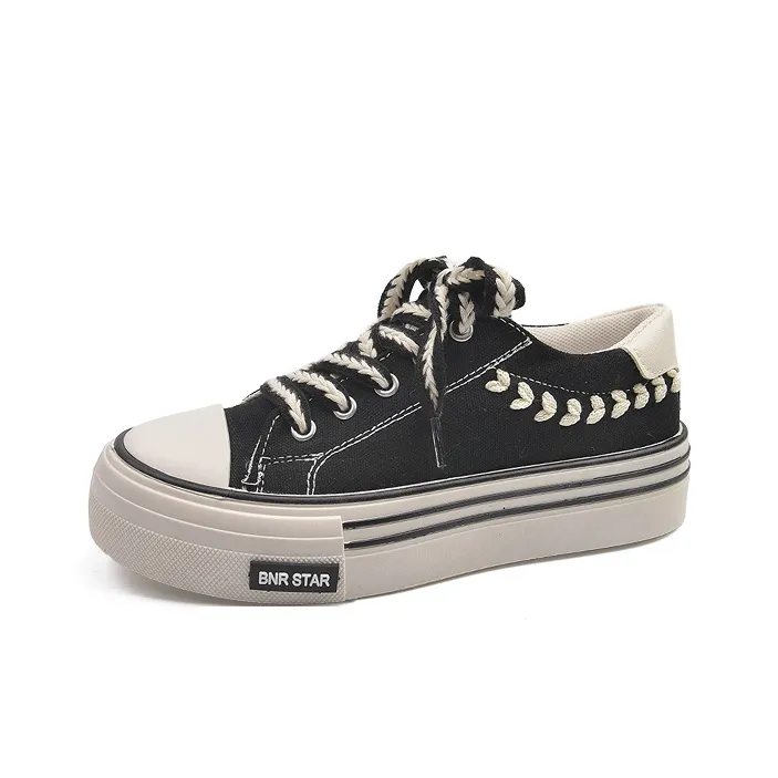 BANWEIDIYA Anti Slip Wear Resistant Low Top Canvas Shoes Women's-5
