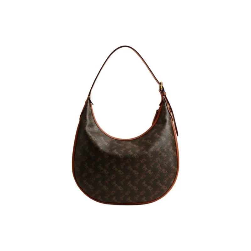 COACH Ace Artificial Leather With Cow Leather Crescent Bag, Crossbody Bag, Shoulder Bag Tubas Women's Truffle-2