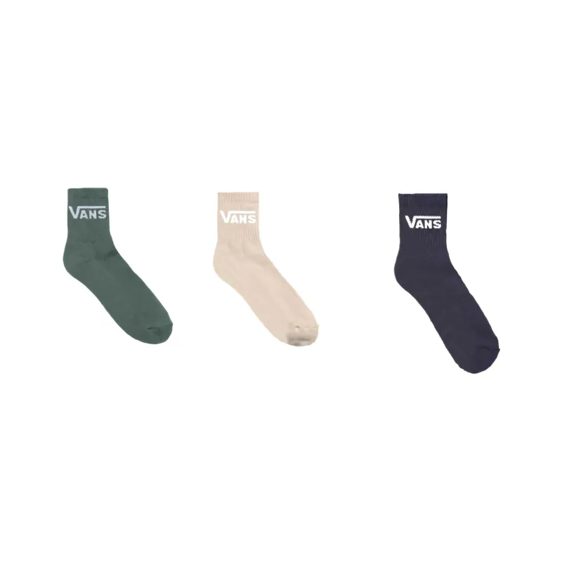 Vans HALF CREW Mid Calf Socks Women's 3 Pack Mixed Color-1