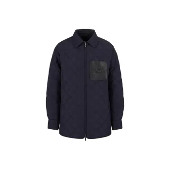 EMPORIO ARMANI Diamond quilted Nylon Blouson With Logo Pocket