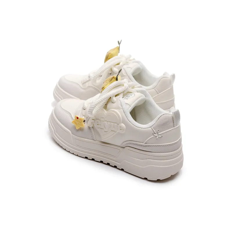 Feiyue Girly Heart Series Lightweight Breathable Height Increasing Low Top Skateboard Shoes Women's-2