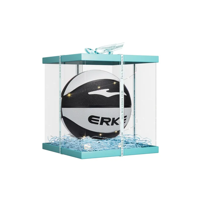 Erke Rubber Multicolor Basketball Black White Size 5 Ball Competition Training Unisex-7