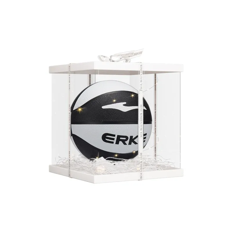 Erke Rubber Multicolor Basketball Black White Size 5 Ball Competition Training Unisex-8