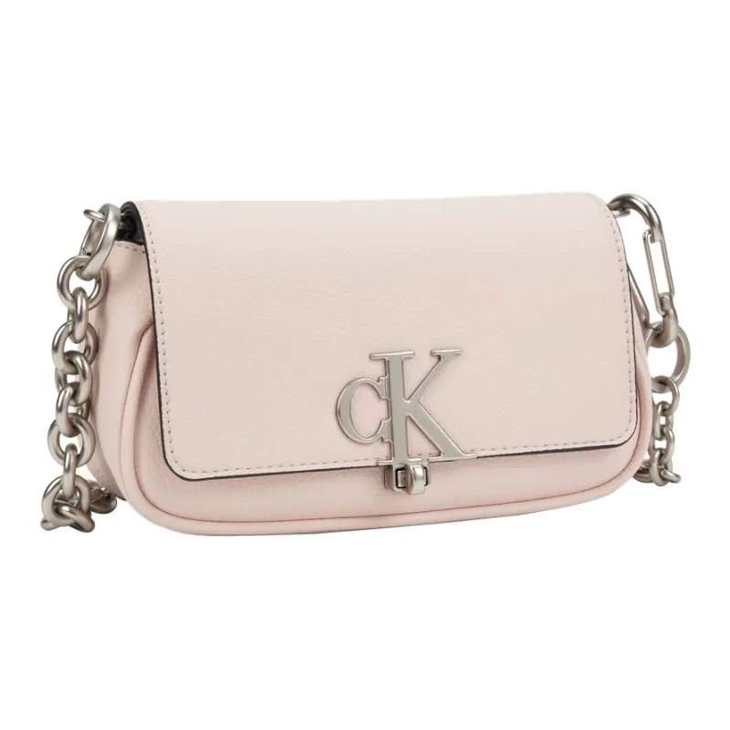 CALVIN KLEIN Blended Material Crossbody Bag Medium Size Women's Shell Pink-1
