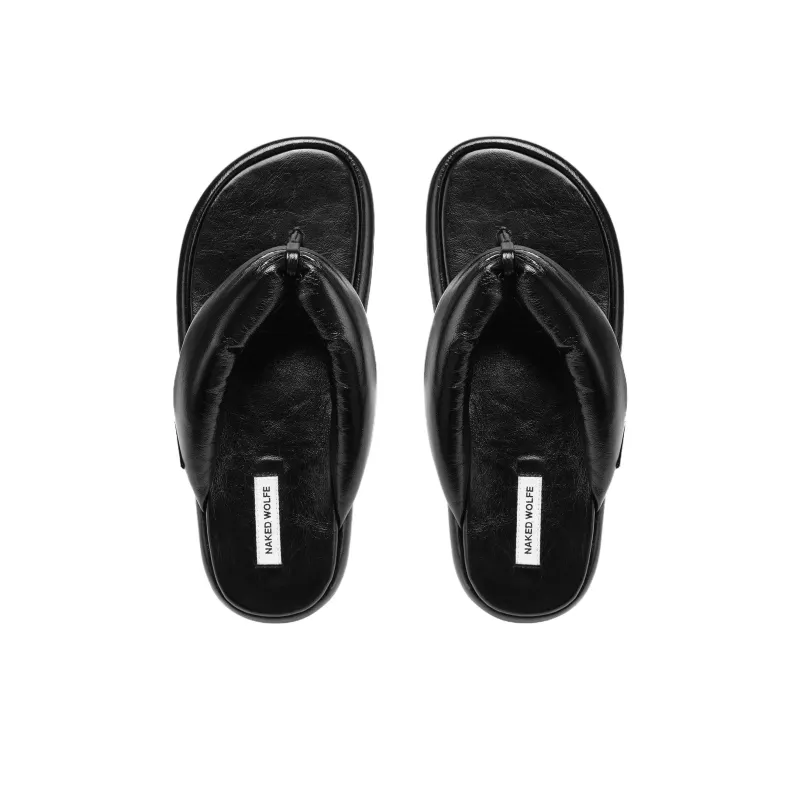 Naked Wolfe Rubber Sole Abrasion Resistant Flip Flops Women's Black-2