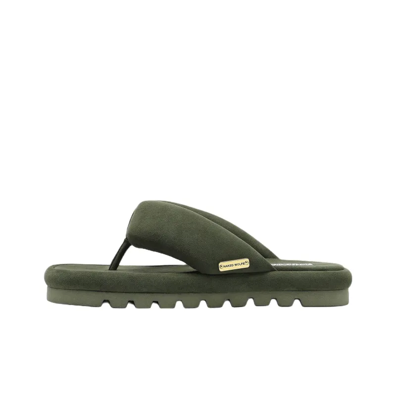 Naked Wolfe Rubber Sole Abrasion Resistant Flip Flops Women's Green-0