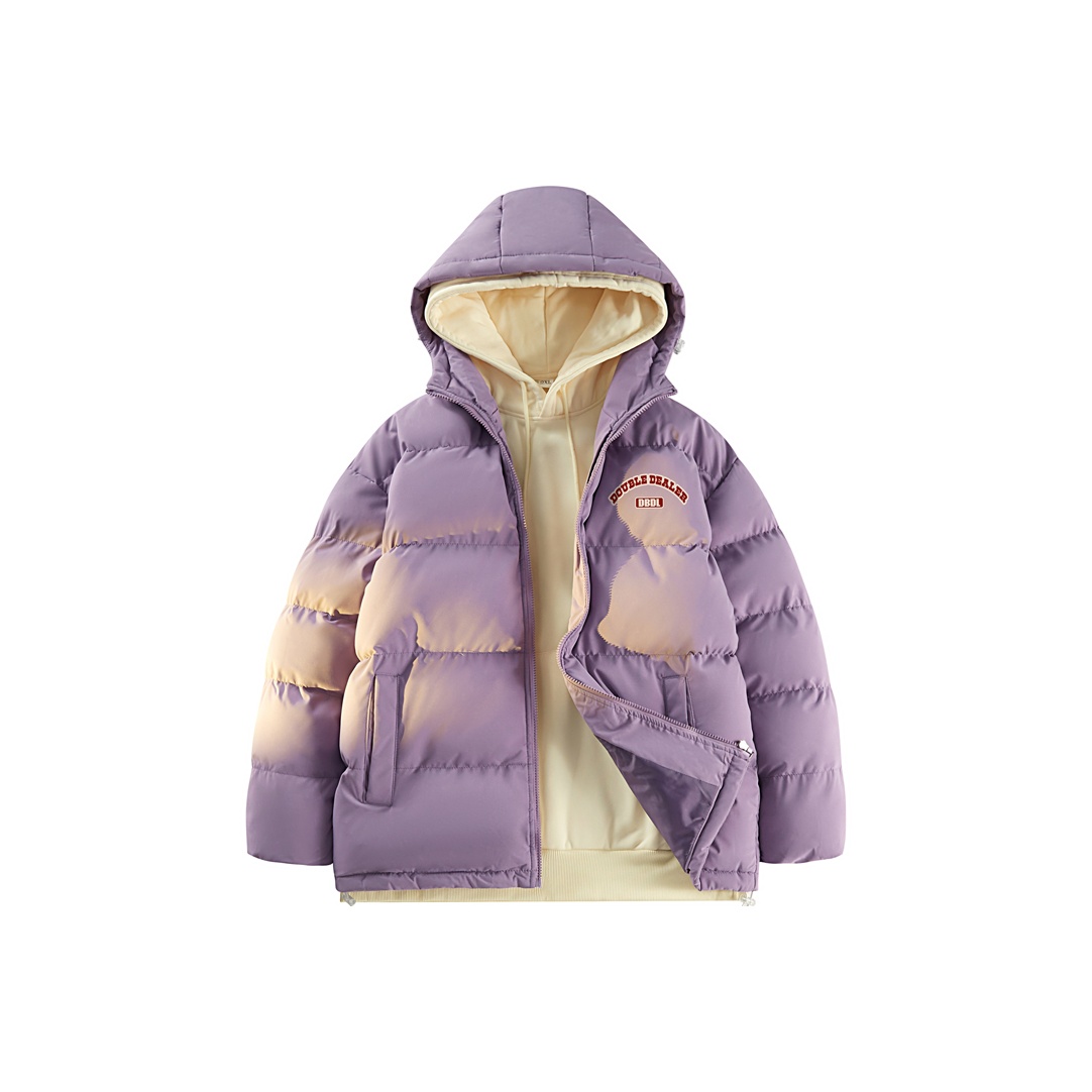 Double Dealer Puffer Jackets Unisex Purple M - POIZON