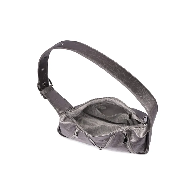 Dubaolu Synthetic Leather Portable Underarm Shoulder Bag Women's White/Silver/Black-11