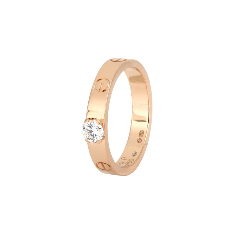 CARTIER 18k Rose Gold Diamonds Rings Women's Rose Gold-1