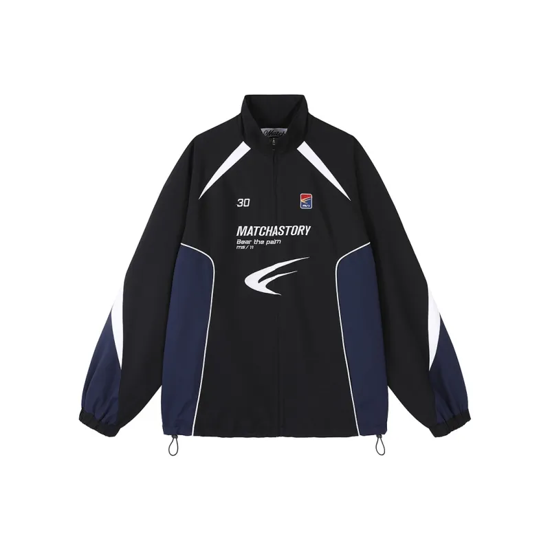 MATCHA STORY College Series Jackets Coats Unisex Black-0