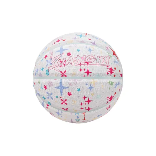Kuangmi PU Basketball White Multicolor Size 7 Street Unisex