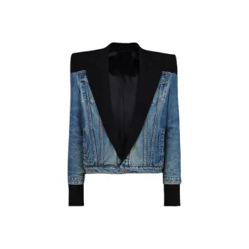 BALMAIN Cropped Denim Jacket