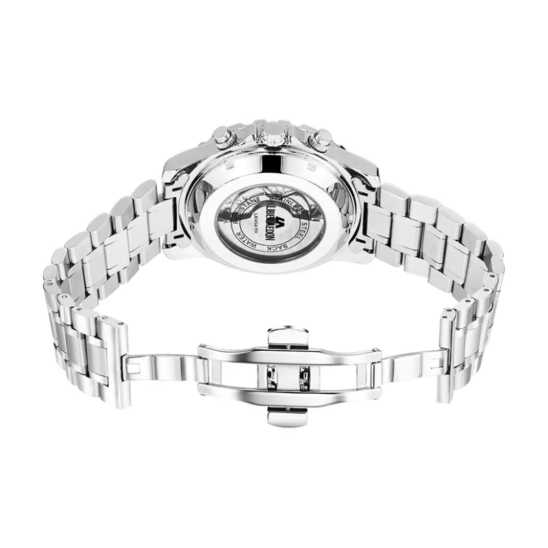 LIBER AEDON Artisan Collection Automatic Mechanical Movement Steel Strap Black Dial Men's Watches-3