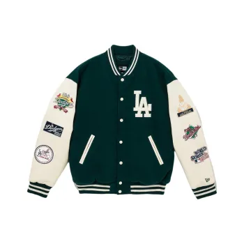 New Era Baseball Jacket Unisex White Green