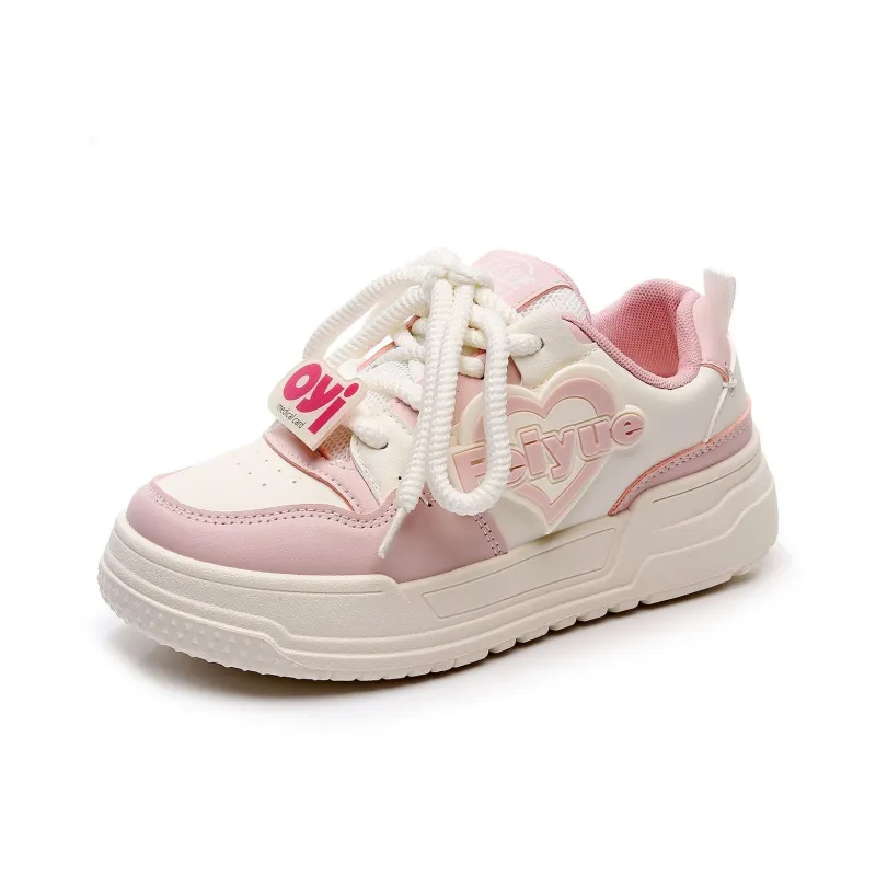 Feiyue Girly Heart Series Lightweight Breathable Height Increasing Low Top Skateboard Shoes Women's-5