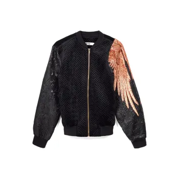 JI CHENG Baseball Jacket Unisex Black