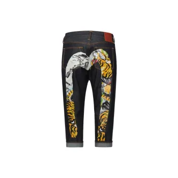 EVISU Men's Tiger M Logo Print Denim Jeans 'Denim Blue'