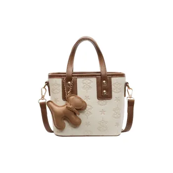 MARKANGARO PU Basket Bag Handbag Regular Women's Ecru
