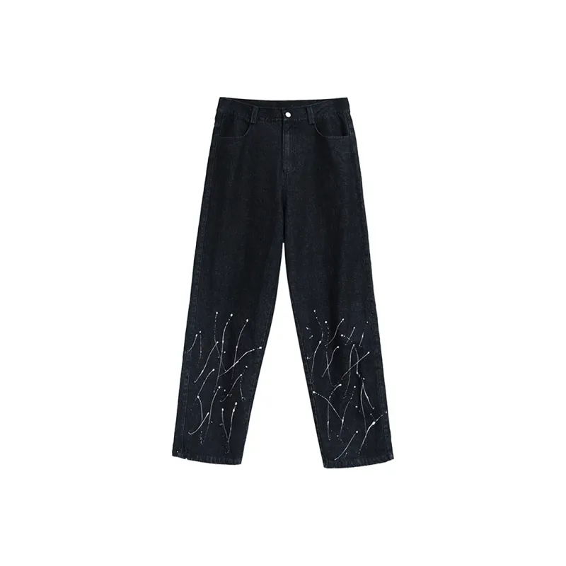 F426 Straight Jeans Unisex Black-0