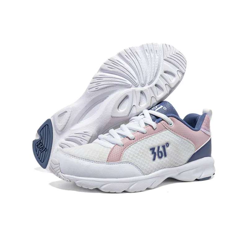 361° Cushioning, Breathable, Lightweight Low Top Casual Running Shoes Women's 361 Degrees White Dawn Pink Purple-5