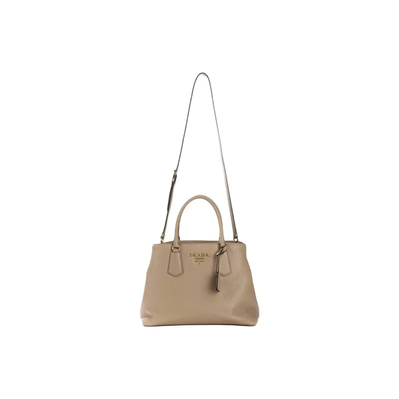 PRADA Cow Leather Tote Bag, Shopping Bag, Shoulder Bag, Handbag Women's Brown-1