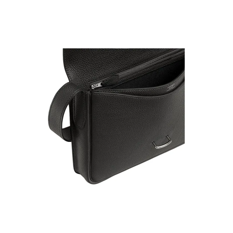 HERMES Steve Light Junior Togo Calfskin Messenger Bag, Shoulder Bag Women's Deep Bronze-3