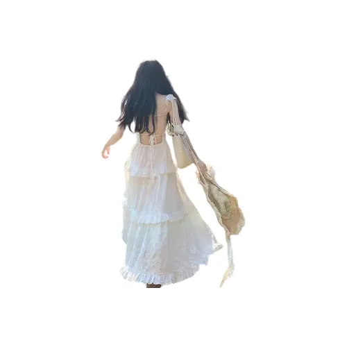 COVER TIME Slip Dress Women's White