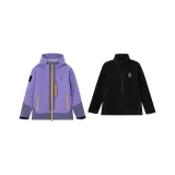 Purple Windbreaker Jacket+Black Fleece Liner