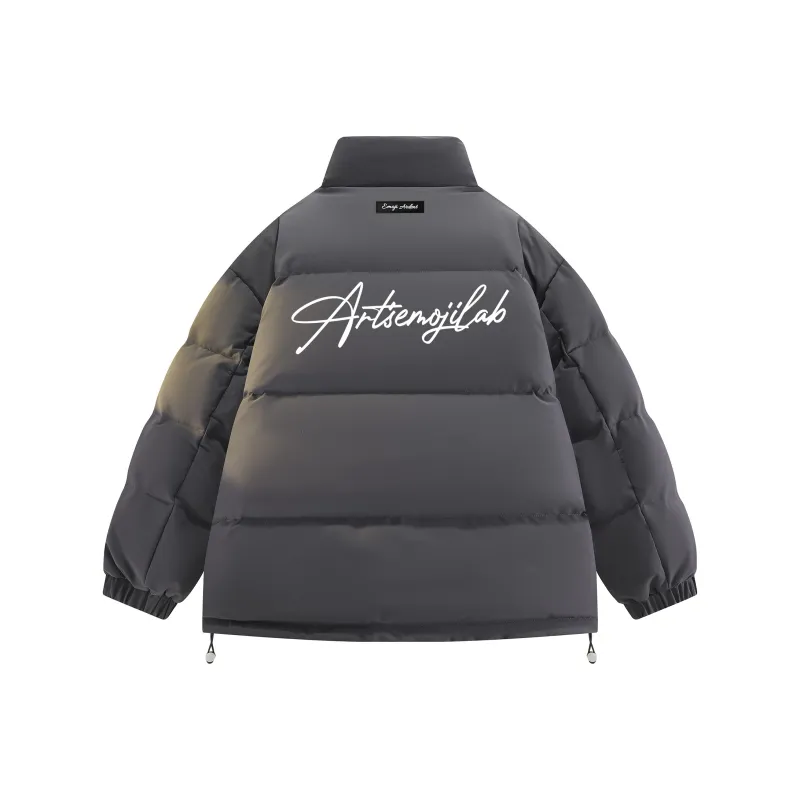 Emoji Down Jacket Unisex Black Red-10