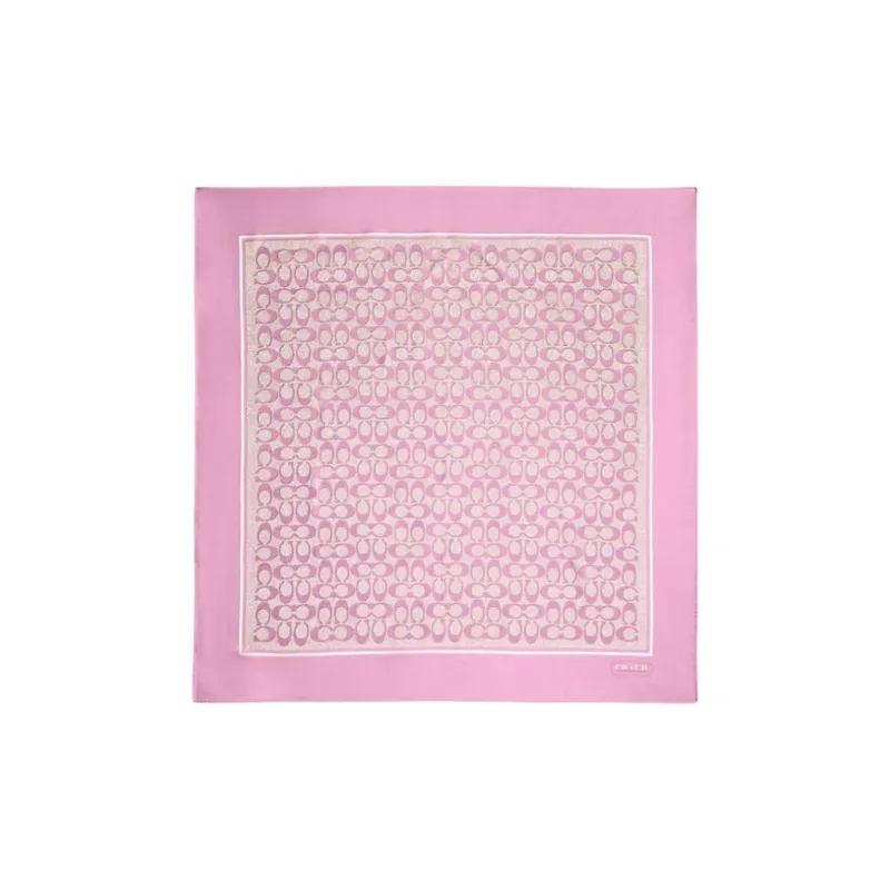 COACH Mulberry Silk, Silk Scarves Unisex Red-0