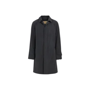 Burberry Trench Coats Men Dark Charcoal Gray