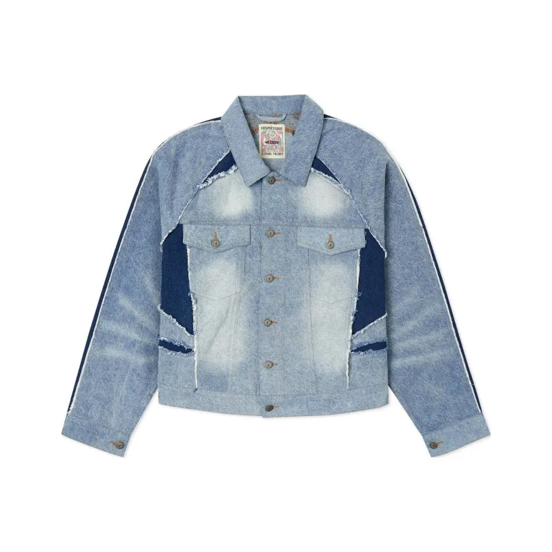 KIDSUPER STUDIOS Ronaldinho Collaboration Jackets Men Washed Blue-0