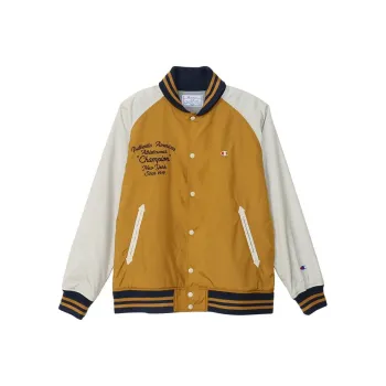 Champion SS24 Baseball Jacket Men's Mustard Yellow