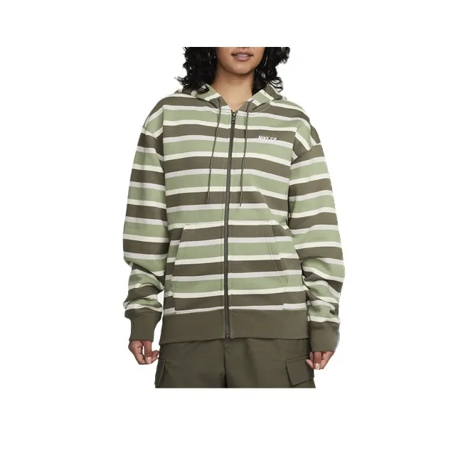 Nike Full Zip Fleece Skate Hoodie Jackets Coats Unisex Olive Green-0