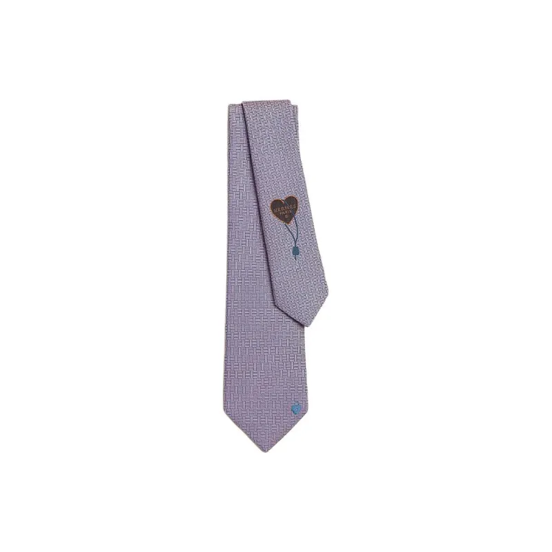 HERMES Mulberry Silk Ties Men's Purple-0