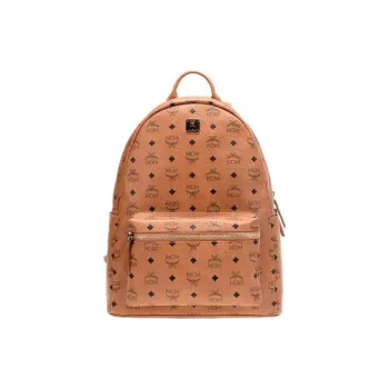 MCM Stark Classic Backpack Visetos Medium Cognac