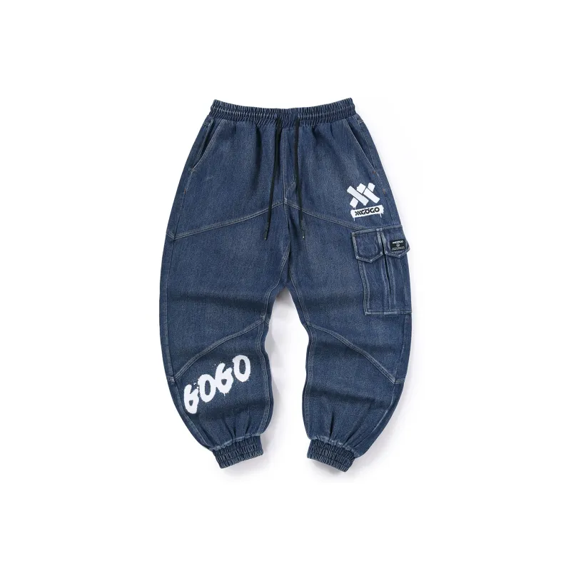 XXGOGO Cargo Pants Jeans Unisex Dark Blue-0