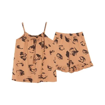 JINXU Pajama Set Women's Orange Red