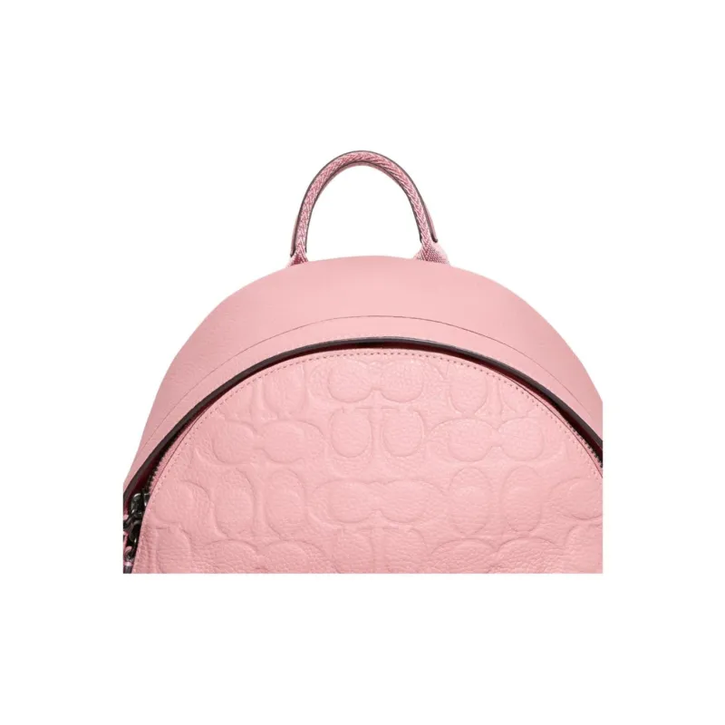 COACH Pebbled Leather Backpack Medium Size Women's Pink-1