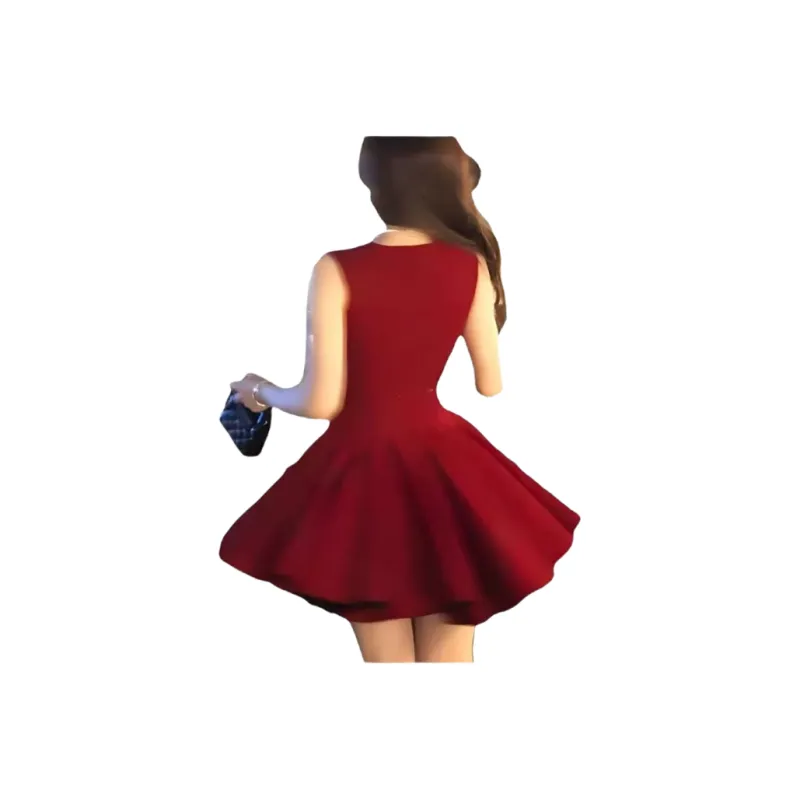 QYPRF Slip Dresses Women's Red-1