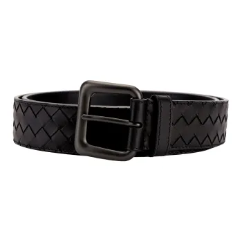 Bottega Veneta Cow Leather Belt Unisex Brown Width 3.5cm