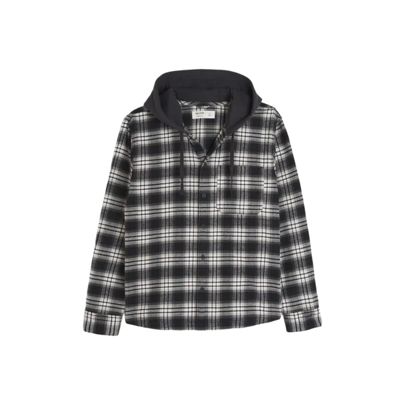 Hollister Jackets Coats Men's Black Plaid-0