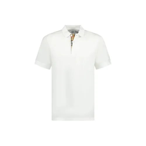 Burberry SS23 Men's Casual Pullover Short Sleeve Polo Shirt White