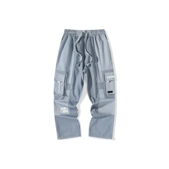 LAMLICKA Straight Casual Pants Unisex Blue