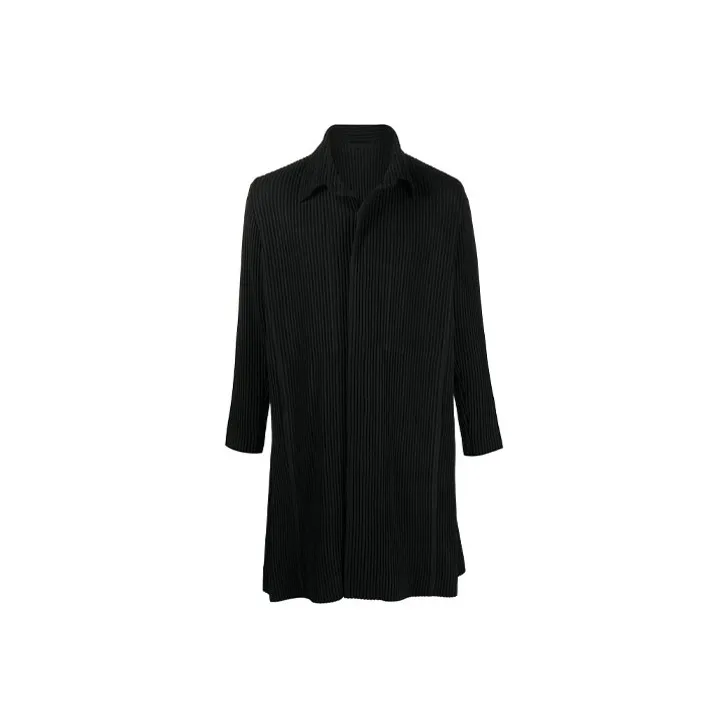 Homme Plissé Issey Miyake Trench Coats Men Black-0