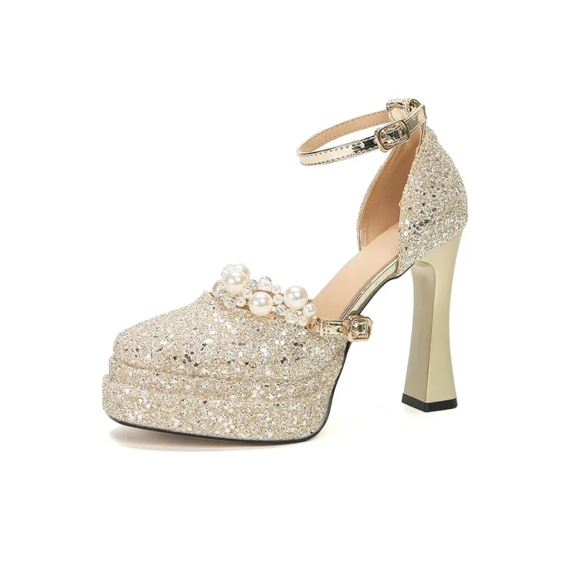 Zubumei Chunky Heel High Heels Women's-1