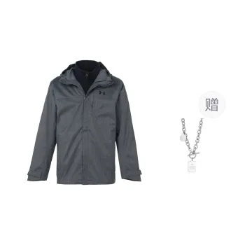 Under Armour Outdoor Hiking Water Resistant Windproof Breathable Windbreaker Jacket Unisex Gray Comes With Necklace