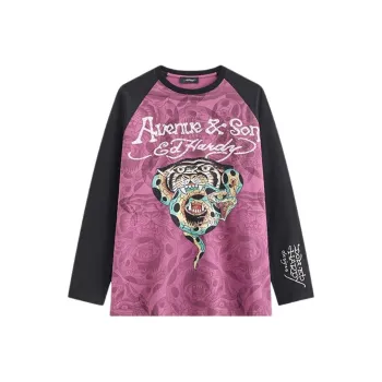 Ed Hardy x DADAOZHIZI,LIANMINGKUAN T Shirt Men's Berry Purple