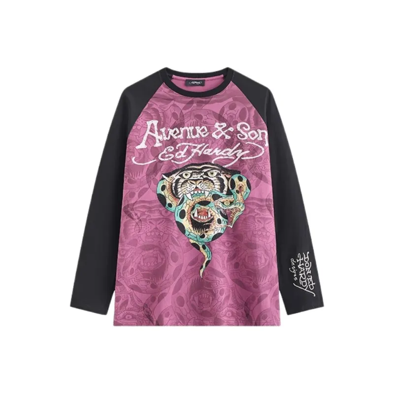 Ed Hardy x DADAOZHIZI,LIANMINGKUAN T Shirt Men's Berry Purple-0